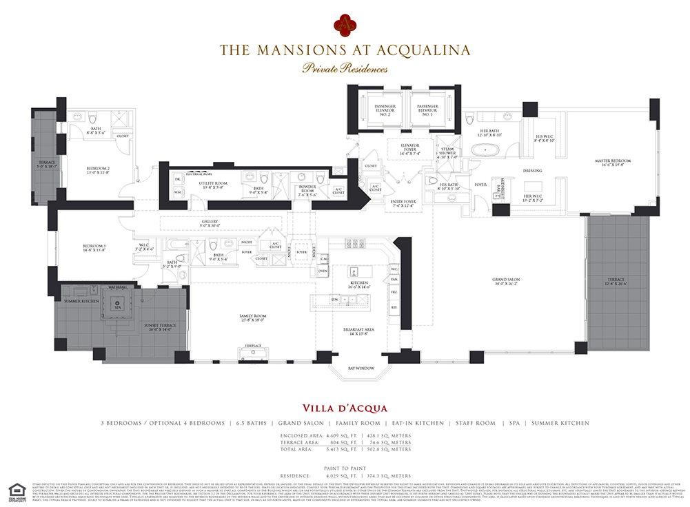 Villa D'Acqua Floorplan - Mansions at Acqualina