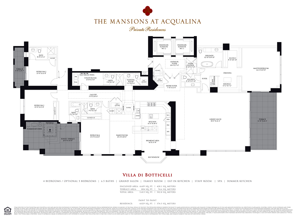 Villa Di Botticelli Floorplan - Mansions at Acqualina